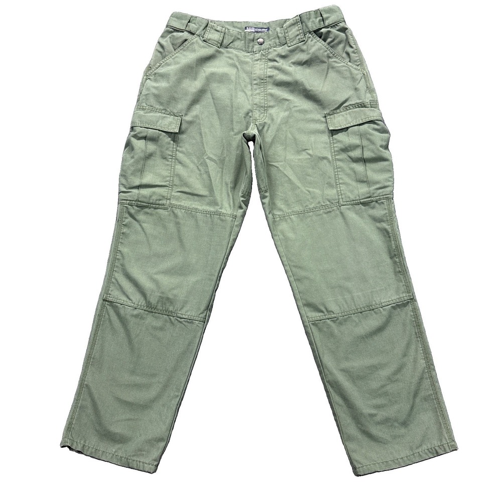 5.11 Flex Tac Tactical‎ Pants Mens 35-39x32 Green RipStop Cargo Utility Workwear